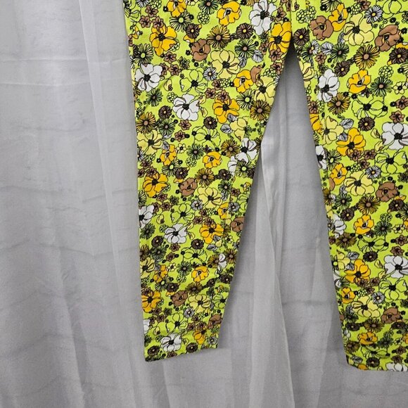 Modcloth Green Orange Floral Straight Leg Jeans Groovy Retro 6 - Picture 6 of 12
